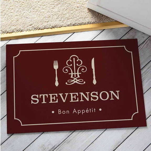 Personalized Bon Appetit Kitchen Mat Available In Multiple Colors