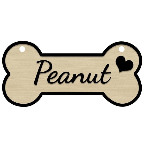 Personalized Dog Bone Wood Sign - Custom Pet Name Sign For Home Decor, 8.4" X 4.8" Farmhouse Style