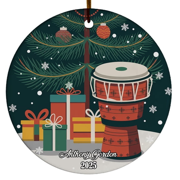 Personalized Bongo Drum Player Name Christmas Ornament, Gifts for Merry Christmas 2025, Custom Bongo Drum Musical Instrument Christmas Ornament, Bongo Drum Lover, Bongo Drum Gifts