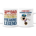 thumbnail image 1 of Personalized Bonus Dad Thank Dad Not Pulling Out Ceramic Coffee Mug Tea Cup 11oz 15oz Birthday Christmas Father's Day Gifts From Daughter Son Police Dad Daddy Stepdad Bonusdad Papa, 1 of 7