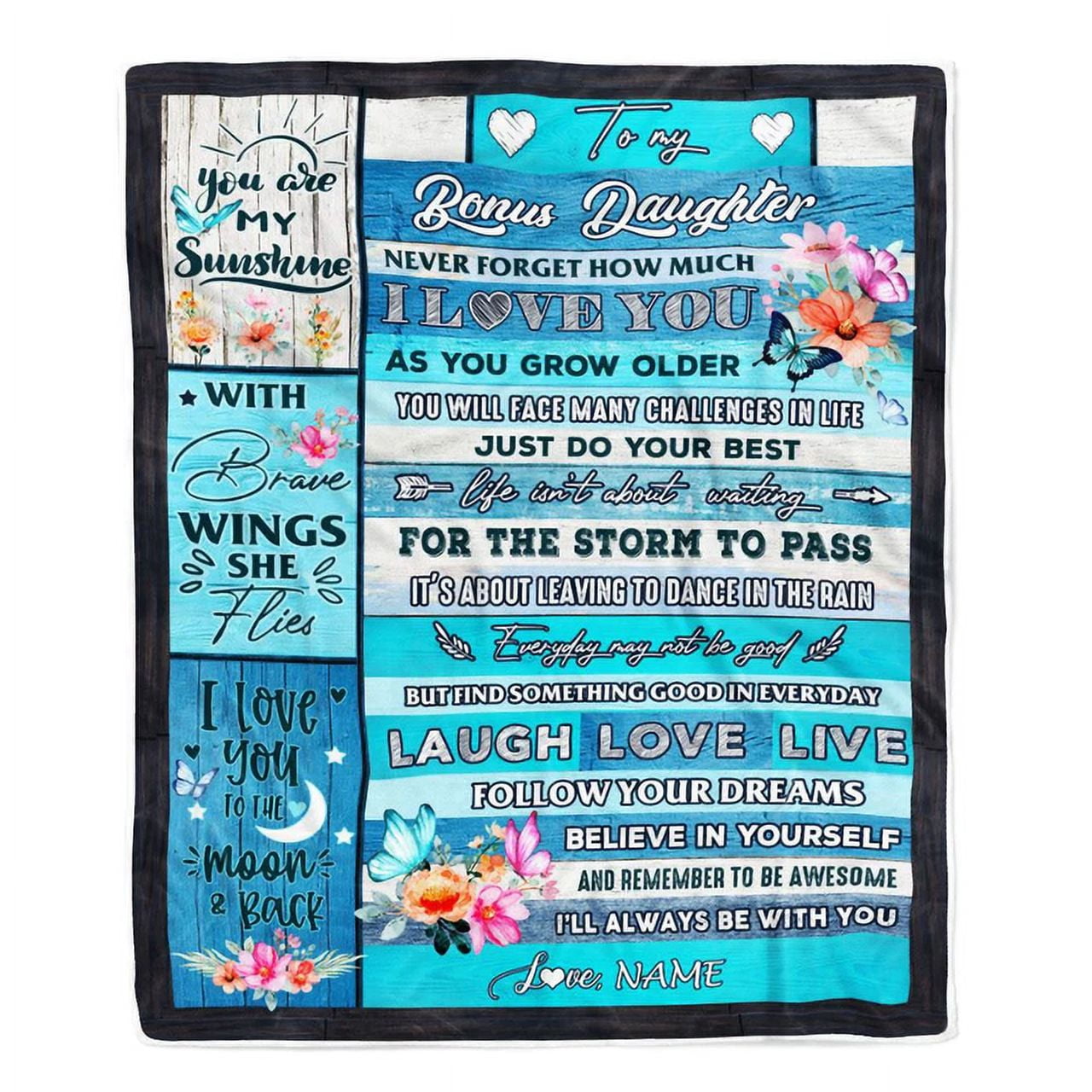 Personalized To My Bonus Daughter Blanket From Stepmom Never Forget How ...
