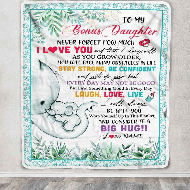 Personalized To My Bonus Daughter Blanket from Stepmother, Custom ...