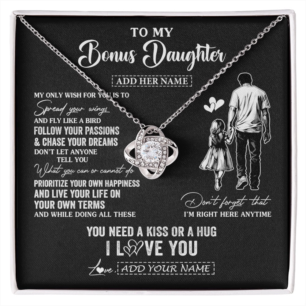 Personalized To My Bonus Daughter Gifts Necklace From Stepdad My Only ...
