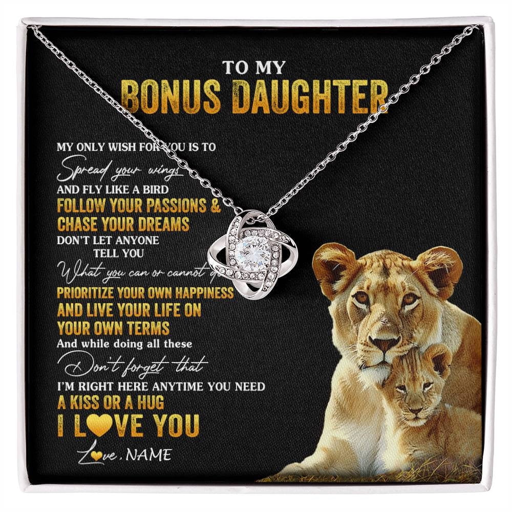 Personalized To My Bonus Daughter Necklace From Step Mom Lion My Only ...