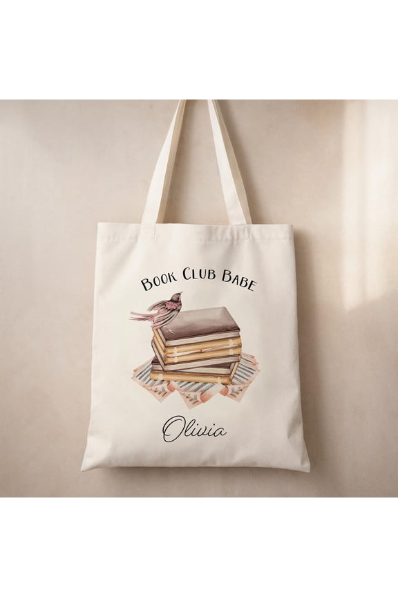 Personalized Book Club Babe Tote Bag Custom Name Book Lover Gift Cute Aesthetic Reading Ba