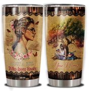 Personalized Book Lovers Tumbler with Lid Customized Name Just A Girl Who Loves Books Stainless Steel 20oz 30oz Travel Mug Gift Christmas Birthday for Librarian Women Readers Bookworm