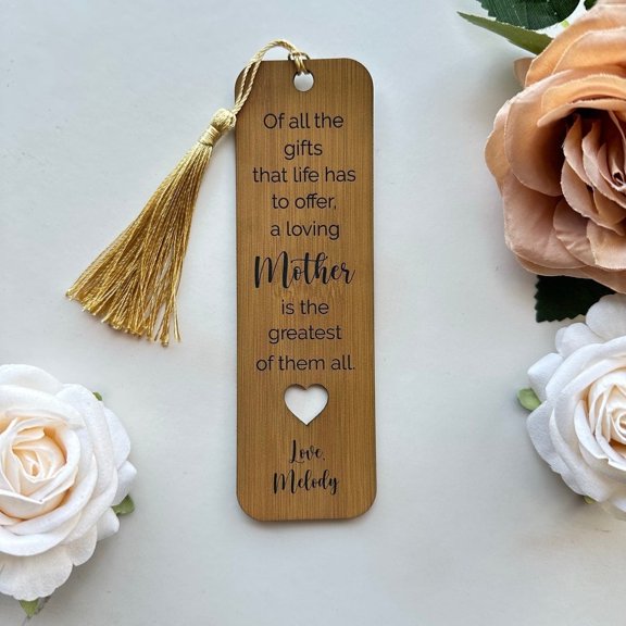Personalized Bookmark for Mom – Custom Engraved Mother’s Day Gift, Reading Gift for Book Lovers