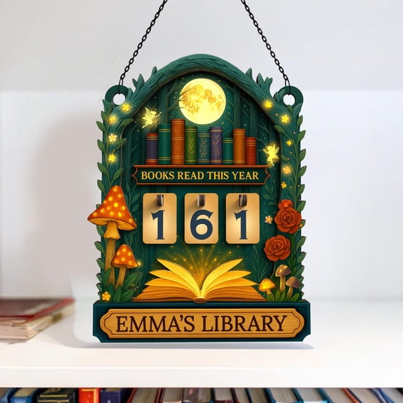 Personalized Books Read This Year Counter, Custom Reading Tracker, Book Lover Gift, Mini Bookshelf Decor, Library Reader Gift, Bookish Home Decor