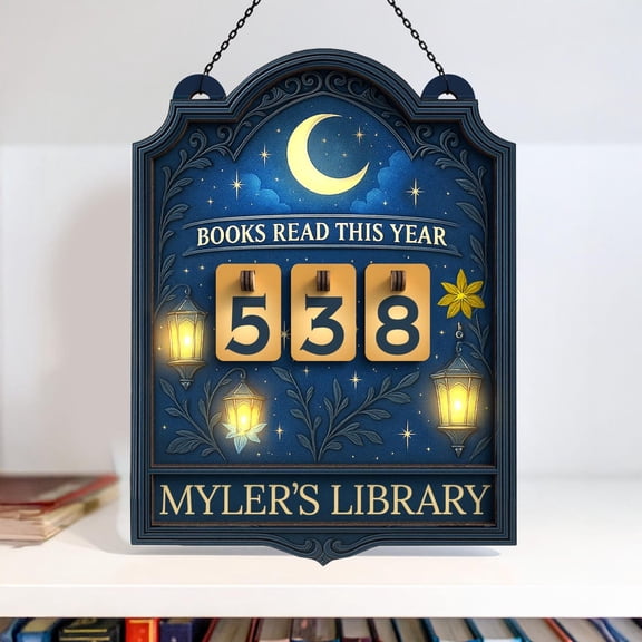 Personalized Books Read This Year Counter, Custom Reading Tracker Sign, Book Lover Gift, Bookshelf & Library Decor, Reader Display Plaque