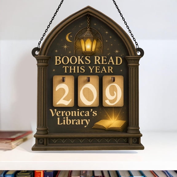 Personalized Books Read This Year Tracker Sign, Custom Reading Counter, Book Lover Gift, Library Shelf Decor, Reader Bookish Display