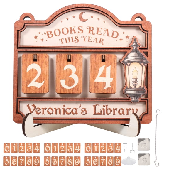 Personalized Books Read Tracker Books Read This Year Counter Reading Tracker Sign for Library Decor Bookshelf Ornament Present for Librarian Reader Teacher Bookshelf Accessory for Wall Table