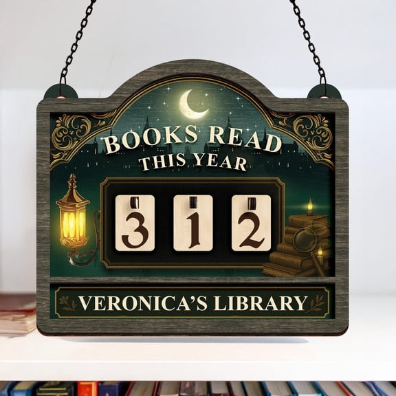 Personalized Books Read Tracker Sign, Books Read This Year Counter, Custom Library Bookshelf Decor, Book Lover & Reader Gift, Bookish Home Accent