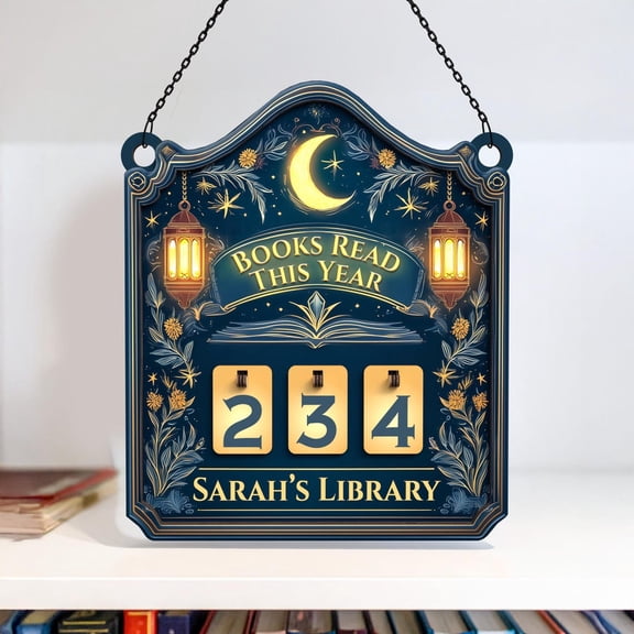 Personalized Books Read Tracker Sign, Custom “Books Read This Year” Counter, Book Lover Gift, Library Bookshelf Decor, Reading Tracker Display