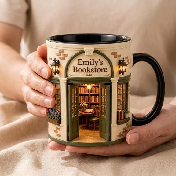 Personalized Bookstore Mug, Custom Book Lover Coffee Cup, Cozy Reading Nook Gift for Readers
