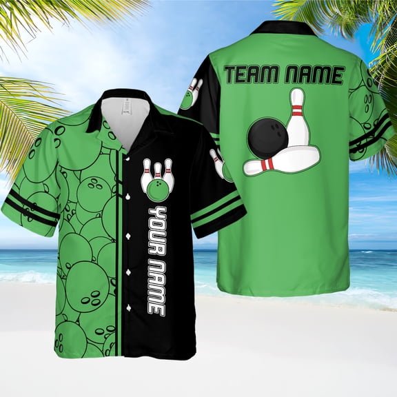 Personalized Bowling Hawaiian Shirt, Matching Bowling Hawaii Aloha Shirt, Group Party Outfit Aloha Shirt