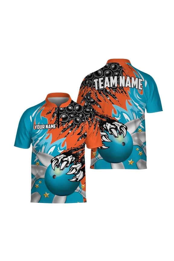 Personalized Bowling Jersey 3D Beast Claws Custom Bowling Shirt for Team