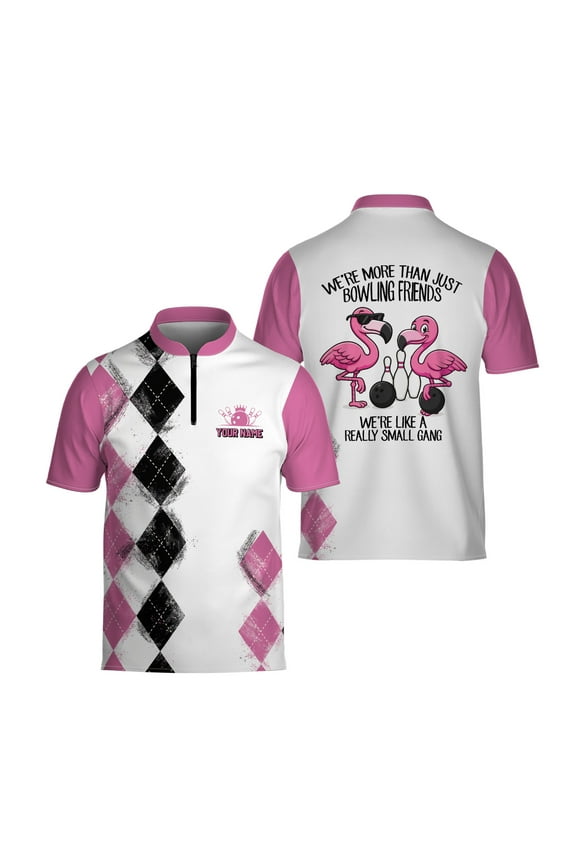 Personalized Bowling Jersey Flamingo Funny Bowling Shirt for Team 1/4
