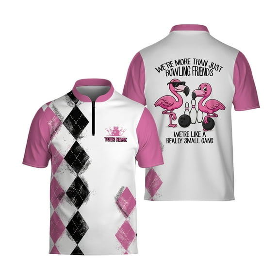 Personalized Bowling Jersey Flamingo Funny Bowling Shirt for Team 1/4