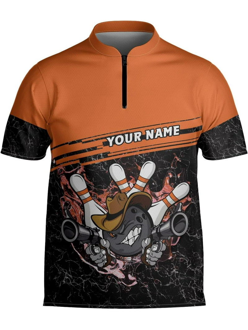 Personalized Bowling Jersey Gift 3D Custom Bowling Shirts for Team Name  Bowl Bowler Shirt Unisex Cool Men Women (Orange, M) - Walmart.com, image size:800x1067