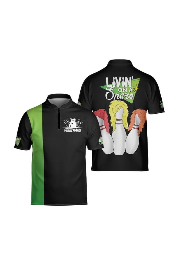 Personalized Bowling Jersey Living On A Spare Funny Bowling Shirt for Team