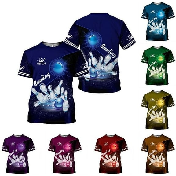 Personalized Bowling Shirt - Custom Bowling Gift for Women & Men (Blue, S)