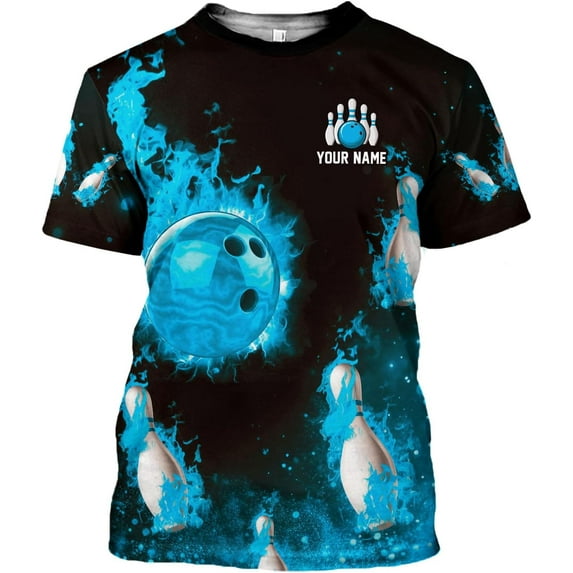 Personalized Bowling Shirt Custom Name Bowling Jersey Shirts Gift for Women & Men Womens Polo Team 3D Unisex Short Sleeve (Teal, 5XL)