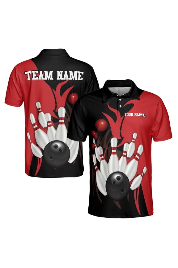 Personalized Bowling Team Custom Color Men's Polo S-5XL