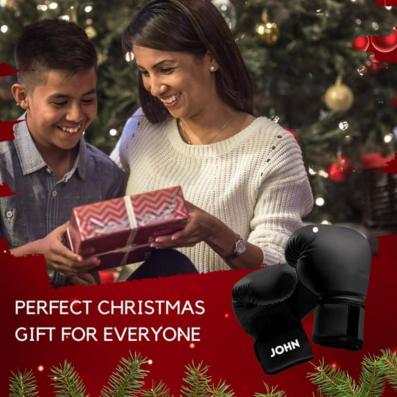 Personalized Boxing Ornament, Boxing Gloves Christmas Light Ornament, Custom Boxing Ornament, Kick Boxing Ornament, Gift for Boxing Lovers, Boxer Ornament Gift for Boxing Lovers (ON171) - 3428 (Black)