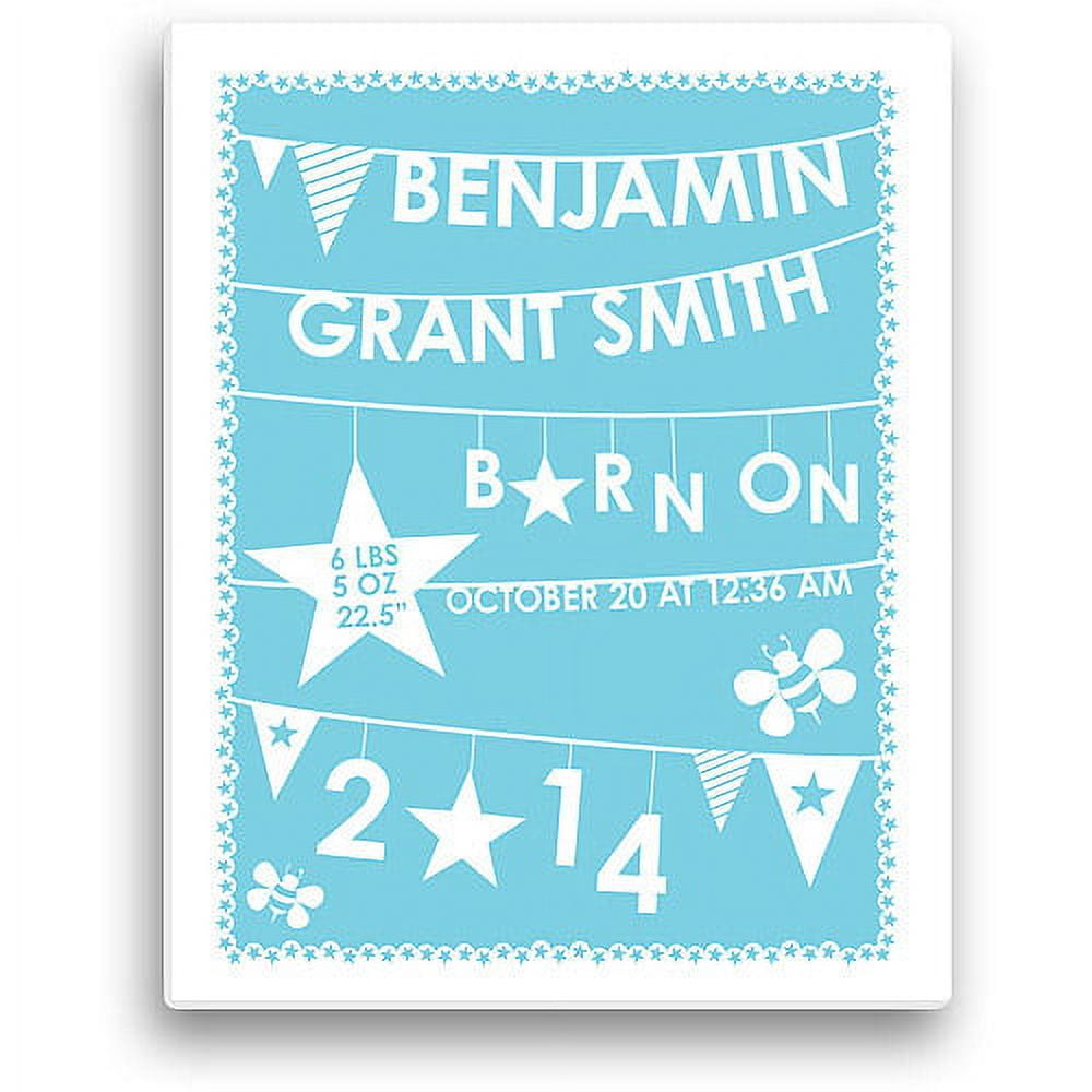 Personalized Boy's Birth Info 11" x 14" Canvas