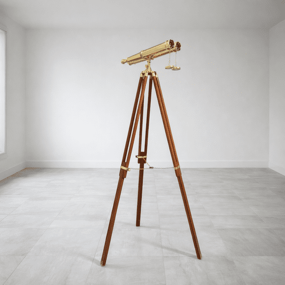 Personalized Brass Telescope on Adjustable Tripod Stand - Nautical Maritime Binoculars - Home & Office Decor - Christmas and New Year Gift