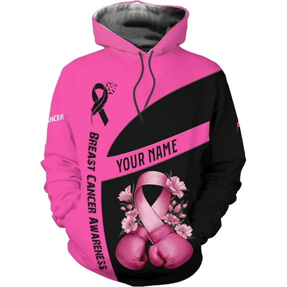 Personalized Breast Cancer Shirt for Women Men, Custom Faith Hope Cure Breast Cancer T-Shirt, Fight Breast Cancer Shirt Gift (Hoodie, M)