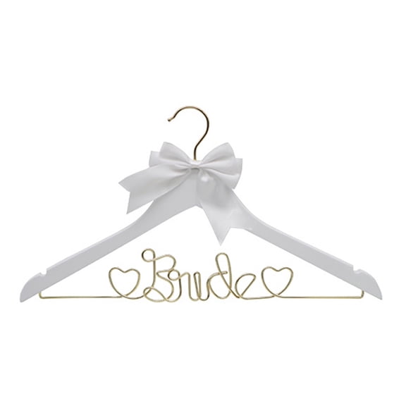 Personalized Bride Hanger for Wedding Dress, Wooden Bridal Shower Gift Hanger for Bride Bridesmaid, Graduation Gown Hanger Party Accessory