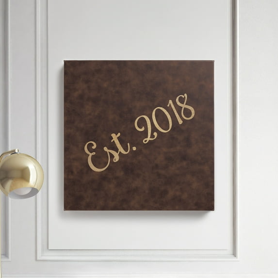 Personalized Brown Leather 14x14 Canvas - You Name It