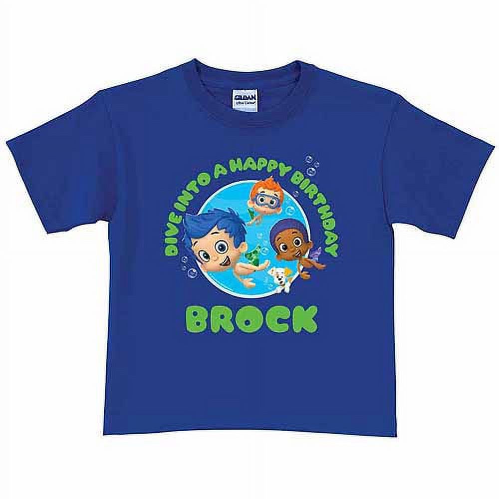 Personalized Bubble Guppies Birthday Boys' Royal Blue T-Shirt - image 1 of 1