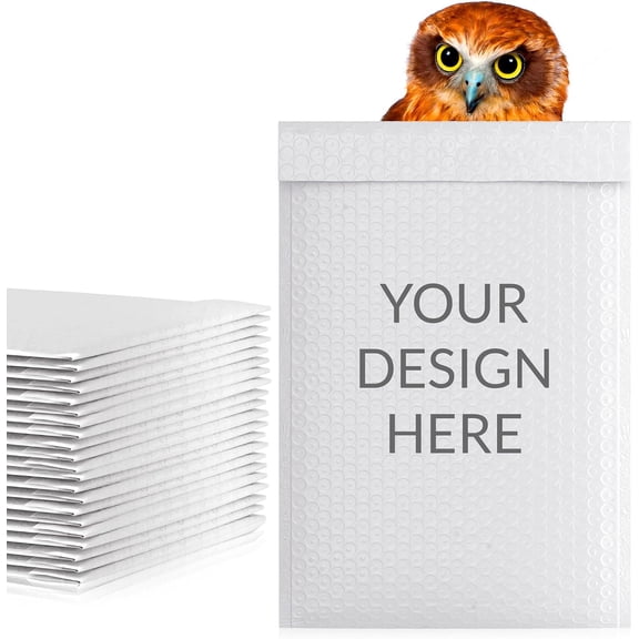 Personalized Bubble Mailers Self Seal, 12.5" x 18". Custom Bubble Packaging Envelopes for Shipping. Durable Sealed Mailing Envelopes Bubble Padded.  (White, 50 Pack)