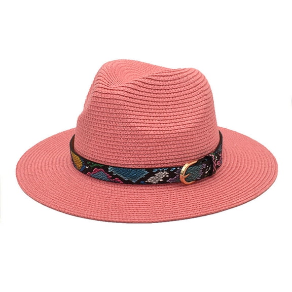 Personalized Bucket Hat Garden Hat Ladies Adults Unisex Retro Western Cowboy Riding Hat Leather Belt Wide Cap Straw Hat Outfit Beach Hats for Men Foldable