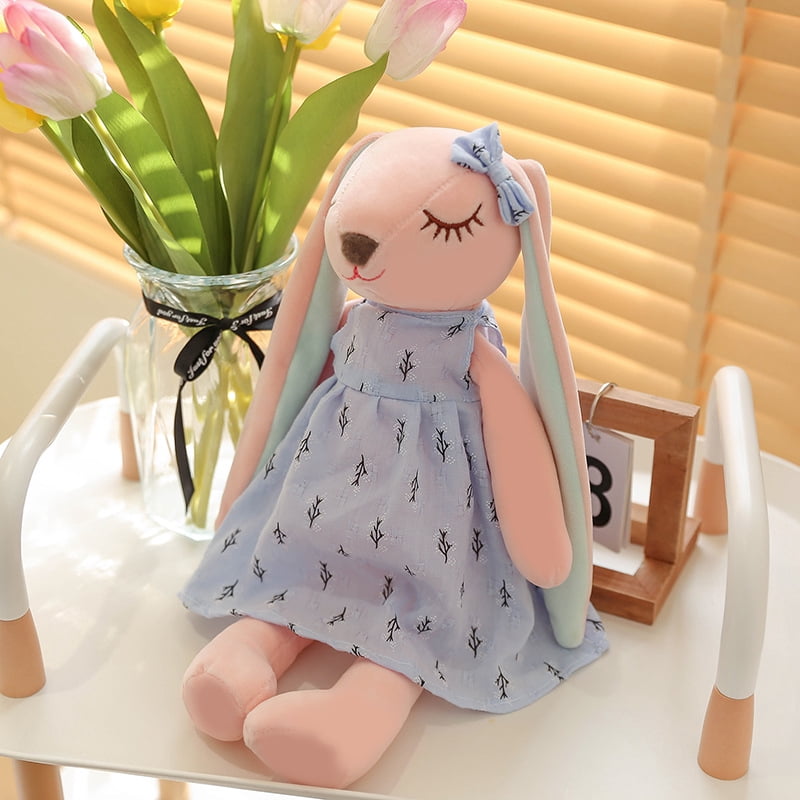 Personalized Bunny Doll Easter Rabbit Dolls with Long Ears, Plush Doll    Birthday Gift Easter Basket Stuffer(pink)