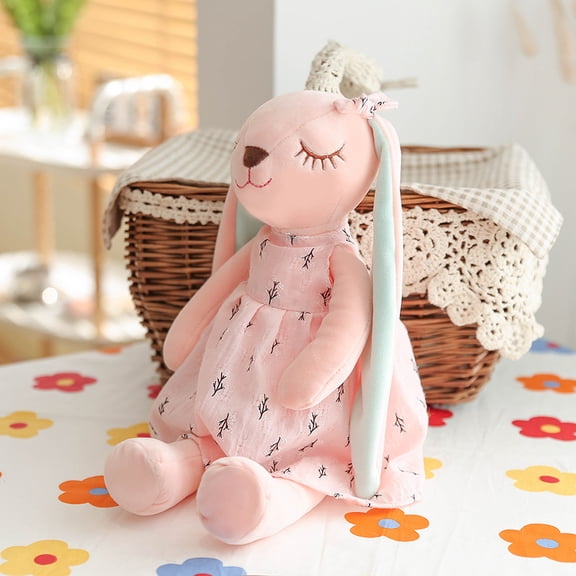 Personalized Bunny Doll Easter Rabbit Dolls with Long Ears, Plush Doll    Birthday Gift Easter Basket Stuffer(pink)
