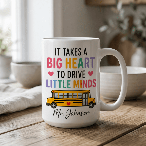 Personalized Bus Driver Mug Custom Name Back to School Gift for Driver Appreciation