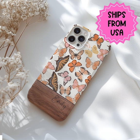 Personalized Butterfly Case for iPhone Samsung Monarch Art