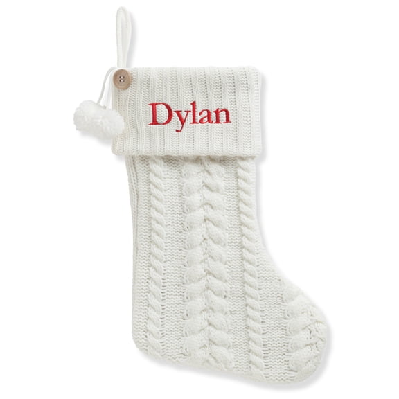 Personalized Cable Knit Christmas Stocking, Available in 8 Colors