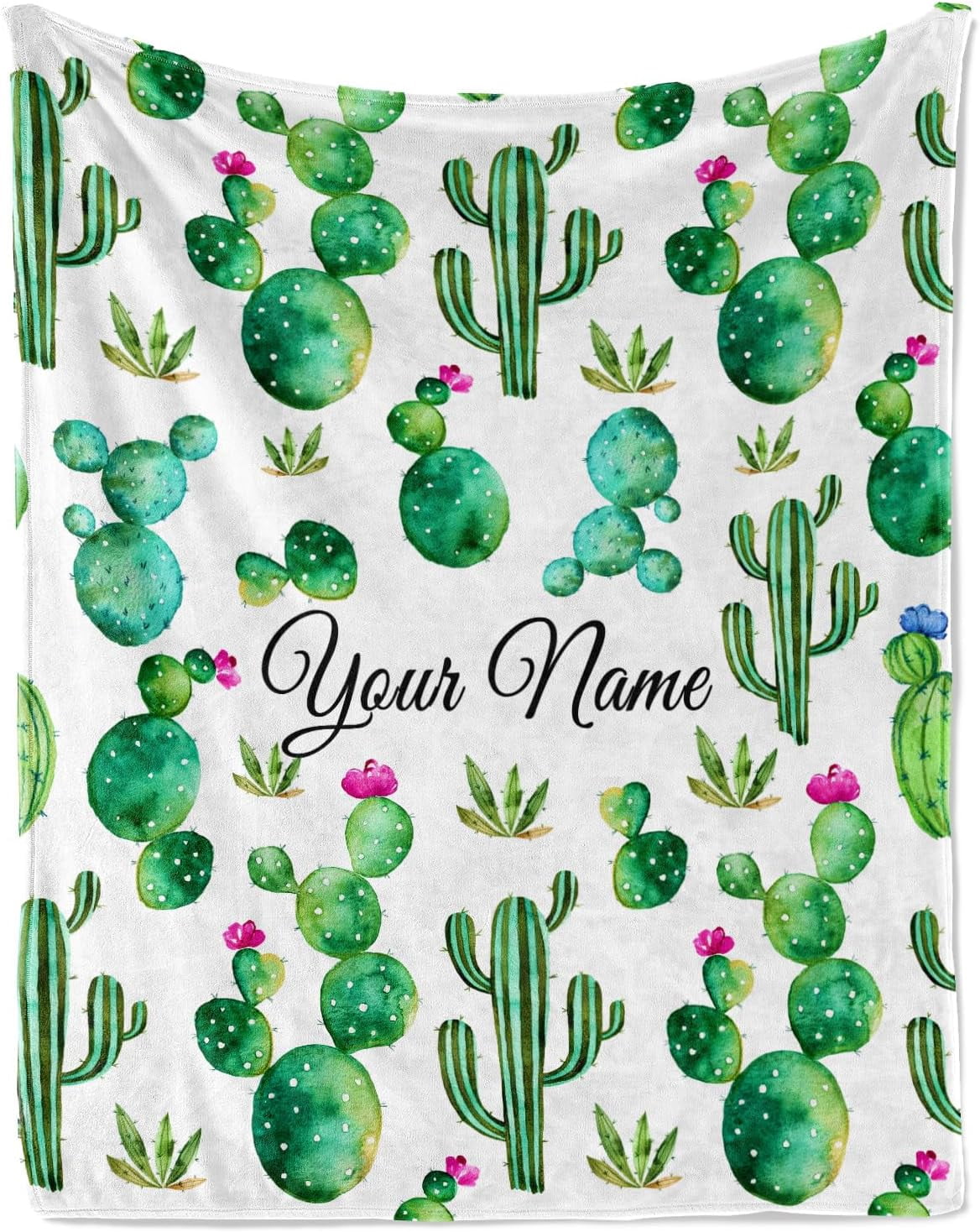 Personalized Cactus Gifts Blanket Custom Throw Blanket with Your Name