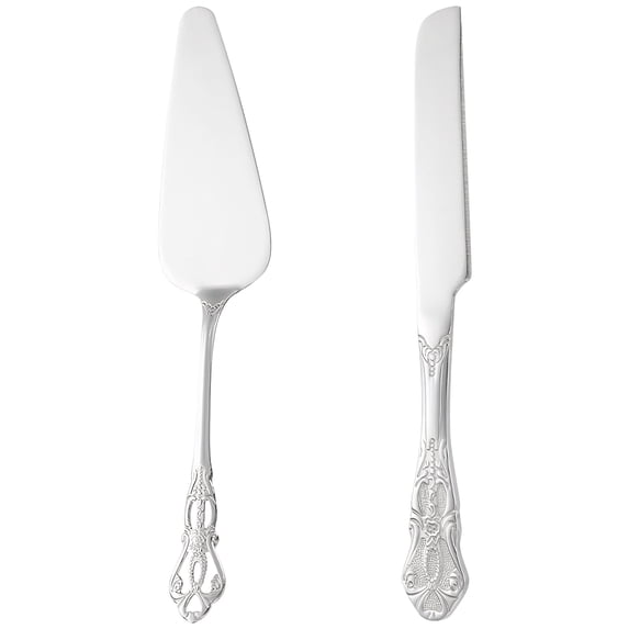 Personalized Cake Cutting Set for Wedding, Gold Wedding Cake Knife and Server Set, Elegant Hollowed Handle and Engraved Design, Great for Wedding Cake Cutting and Celebration Events