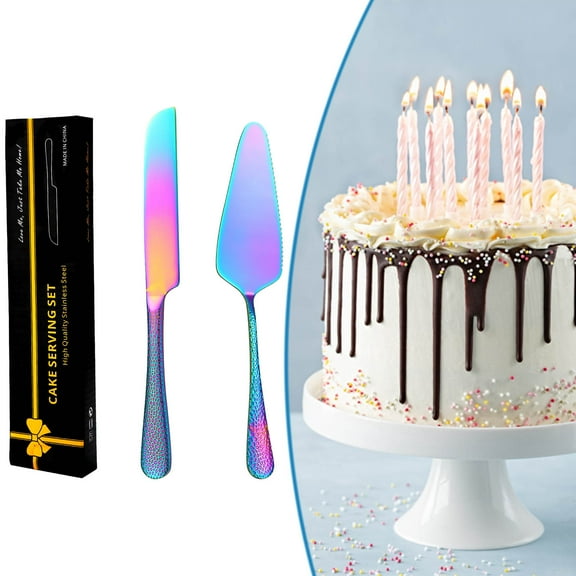 Personalized Cake Cutting Set for Wedding, Stainless Steel Cake Knife and Server Set, Cake Cutter and Pie Server for Wedding, Birthday, Anniversary, Graduation Gift Multicolor