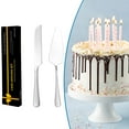 thumbnail image 1 of Personalized Cake Cutting Set for Wedding, Stainless Steel Cake Knife and Server Set, Cake Cutter and Pie Server for Wedding, Birthday, Anniversary, Graduation Gift Silver, 1 of 3