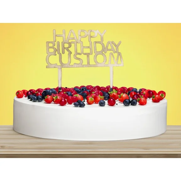 Personalized Cake Topper / Custom Design For Birthday Party Wooden Cake Topper