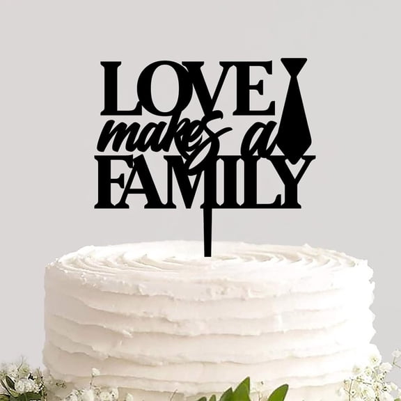 Personalized Cake Topper Pick Durable Cake Insert Topper Love Makes A Family Desserts Cake Keepsake for Wedding Engagement Birthday Event Party Decorations