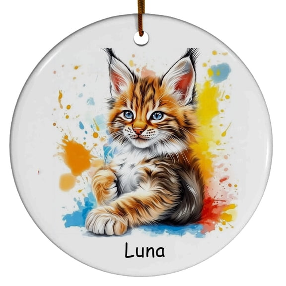 Personalized Californian Lynx Cat Christmas Ornament, Customized Ornament with Cat Name, Christmas Ornament, Gift for Mother's day, Father's day, Christmas, Birthday, Gift for Cat Lover
