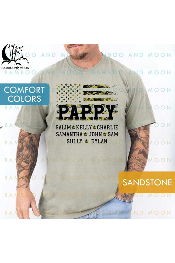 Personalized Camo USA Flag Pappy Shirt TH11513