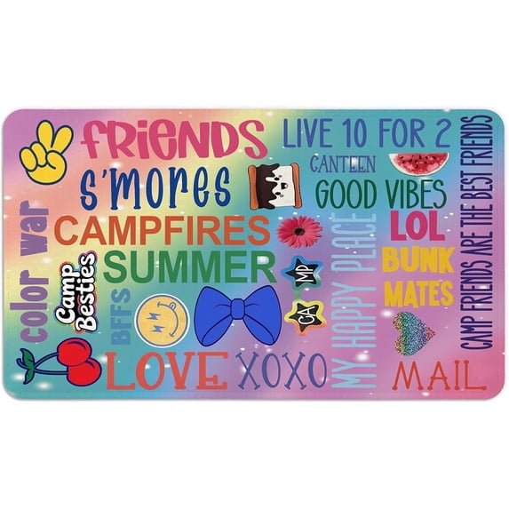 Personalized Camp Floor Mat for Kids – Non-Slip Bunk Mat for Sleepaway Camp – Fun Printed Designs